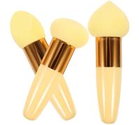 Alipis Esponjas de Maquillaje de Látex Amarillas, 3 Piezas Prácticas Ajustan Curva Cutis Proceso de Maquillaje Profesional y Creativo