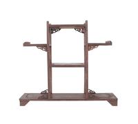 Alipis Estante de Exhibición de Madera Marrón para Decoración del Hogar Diseño Antiguo y Elegante, Soporte de Antigüedades para Adornos de Escritorio y Curiosidades