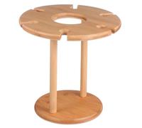 Alipis Estante para Copas de Vino de Madera Khaki Base Lisa y Alta Capacidad de Carga, Diseño Moderno y Elegante Adecuado para Decoración del Hogar y Almacenamiento en Cocina