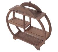 Alipis Estantería de Madera Vintage para Artesanías de Jade Soporte Decorativo para Hogar Marco de Exhibición Estilo Chino para Tetera y Adornos Diseño Elegante para Sala y Oficina