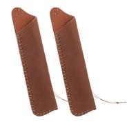 Alipis Estuche de Cuero Auténtico Vintage para Bolígrafos 2 Unidades, Funda de Piel de Vaca Marrón 16.5 Cm, Protector Portátil para Pluma Estilográfica y Bolígrafo, Organizador