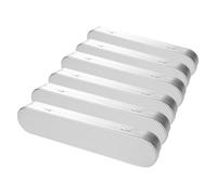 Alipis Estuche de Lápices de Hojalata Rectangular Plateado Interior Acolchado Tapa Abatible Resistente al Desgaste Portátil para Uso Escolar y Oficina Paquete de 6 Unidades