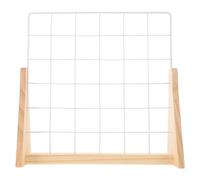 Alipis Expositor de Fotos con Rejilla: Panel de Alambre de sobremesa con Base de Madera para decoración de Año Nuevo. Organizador de Doble Cara para Fotos, Recuerdos y Joyas. Ideal para Comercio