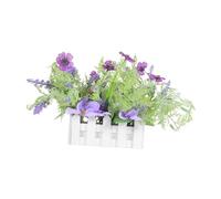 Alipis Faux Flower Pots Artificial Daisies In Picket Fence Pot Year-Round Home Office Indoor Outdoor Decor Compact Space-Saving Design