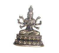 Alipis Figura en Forma de Guanyin de Latón Dorado 25 Cm, Estatua Artesanal Vintage de Buda Mil Manos, Decoración para Escritorio y Hogar, Adecuado para Ambientes Interiores