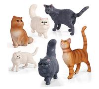 Alipis Figurita Gato Simulación Realista Decoración Hogar Estático Artificial para Enseñanza y Fotografía Color Gris Azulado