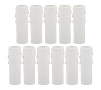 Alipis Fundas Antigoteo para Velas De Araña, Tubos Plásticos Blancos 30x100mm, 12 Piezas, Protección para Portalámparas, Uso En Decoración Fiestas y Cenas