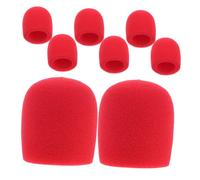Alipis Fundas de Esponja para Micrófono de Mano 8 Piezas, Cubiertas Protectoras Rojas Antiviento y Anti-salpicaduras para Karaoke y Uso Doméstico, Espuma Reutilizable para Micrófonos Estándar