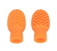 Alipis Fundas de Silicona para Baquetas 7a 5a, Amortiguador de Silencio Naranja Rojo, Protección para Baquetas de Batería, Pack de 2, Accesorio para Práctica y Batería Acústica
