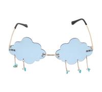 Alipis Gafas de Sol Únicas Forma de Nube en Azul para Celebracion Verano, Accesorio Divertido de PC y Metal Adecuado para Fiesta