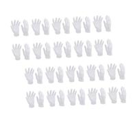 Alipis Guantes Blancos de Algodón Elásticos para Joyería y Revisión Lavables Pack de 16 Pares para Protección de Manos Uso Diario