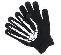 Alipis Guantes de Ciclismo Nocturno Fluorescentes Pieza Talla Única Acrílicos Cálidos y Transpirables Diseño Esqueleto Halloween para Fiestas y Seguridad al Aire Libre