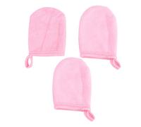 Alipis Guantes de Limpieza Facial Lavables y Reutilizables de Algodón Poliéster Presa Rosa 3piezas Diseño Simple Limpieza y Cuidado Delicado