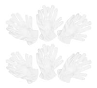 Alipis Guantes de Microfibra Blancos Antiestáticos para Manipulación de Joyas y Monedas 6 Pares Reutilizables Talla Única Lavables Ideales para Inspección y Trabajos de Arte