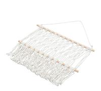 Alipis Hamaca de Almacenamiento de Algodón y Madera para Dormitorio Infantil, Diseño Simple y Elegante, Perchero para Juguetes y Libros, Decoración Funcional de Pared