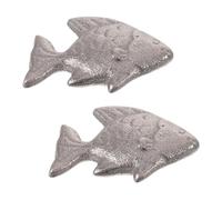 Alipis Herramienta de Cocina de Hierro en Forma de Pez Plata, 2 Piezas, para Preparar Platos de Pescado y Recetas Chinas y Occidentales, Fuente Versátil de Hierro para Mejorar la Salud