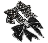 Alipis Horquillas Nudo de Lazo Negro para Mujer, 2piezas Tejido Decorativo para Boda y Compromiso, Sujetan el Cabello Firmemente Estilo