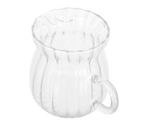 Alipis Jarra para Espumar Leche Pequeña 370 Ml Vidrio Transparente Rayas Verticales Microondas Segura para Café Crema Crema de Leche Uso Personal Casa Oficina