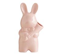 Alipis Jarrón de Mano Conejo de cerámica jarrones maceteros decoración hogar Estatua de Conejo de cerámica florero hidropónico macetas Pink