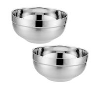 Alipis Juego De 2 Boles Multifuncionales De Acero Inoxidable 16 Cm 850 Ml Doble Capa Antiescaldaduras Para Sopa Fideos y Ensaladas, Apto Para Hogar y Restaurantes