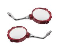 Alipis Juego de 2 Espejos Retrovisores Laterales para Motocicleta, Manillar M10, Color Rojo, Ajuste Angular, Antivibración y Resistente al Agua para Scooters y Ciclomotores
