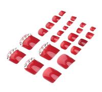 Alipis Juego De 2 Juegos De Uñas Postizas Pies Vino Tinto, 24 Piezas, Tamaño Estándar, Cobertura Completa, Para Mujeres y Niñas, Manicura Casera y Eventos Obsequios