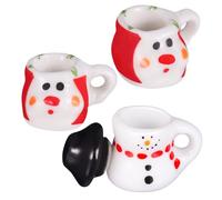 Alipis Juego de 3 Mini Adornos Navideños para Café Y Té, de Cerámica, para Escritorio, para Uso Doméstico.