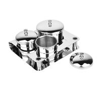 Alipis Juego de 3 Tazas para Salón de Uñas de Acero Inoxidable, Tamaño Estándar, Multifunción para Limpieza de Bolígrafos y Mezcla de Líquidos, Adecuado para Manicura Profesional Tapa