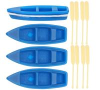 Alipis Juego de 4 Conjunto de Botes Miniatura de Resina con de Madera Decoración Náutica para Hogar y Oficina Modelo de Barco Pesquero Artesanal Adorno Compacto y Ligero
