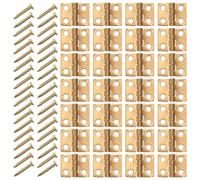 Alipis Juego de 60 Bisagras Doradas Miniatura Plegables para Manualidades Bisagras Pequeñas para Joyero y Cajas de Recuerdos para Carpintería DIY