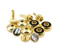 Alipis Juego de Botones de Trompeta Dorados de Metal Resistentes al Óxido Artesanía de Precisión para Músicos, Accesorios Prácticos para Reparación y Montaje