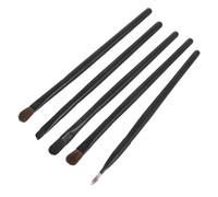 Alipis Juego de Pinceles para Sombras de Ojos de Pelo de Caballo 5 Piezas con Estuche Negro Set Compacto para Maquillaje de Ojos Pincel para Delineador y Difuminado Kit Portátil para