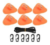 Alipis Kit Accesorios para Kayak y Tabla Paddle Surf, Parches Anillos en D Naranja Hebillas y Cuerda Elástica 2.5 M, 13 Piezas para Fijación Segura en Deportes Acuáticos