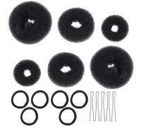 Alipis Kit de Accesorios Cabello 3 Juegos de Coleteros Elásticos, Horquillas en Forma de U y Pinzas de Plástico para Hacer Moños Rápidos y Peinados DIY en Banquetes