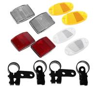 Alipis Kit de Reflectores Bicicleta Delantero y Trasero Resistentes al Agua para Tija y Manillar Alta Visibilidad Nocturna para Seguridad Ciclismo