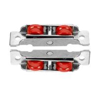 Alipis Kit de Ruedas para Puerta Corredera de Acero Inoxidable y Nylon, Rodillos Dobles Cojinetes Incorporados, 2 Piezas para Herrajes de Armarios y Puertas de Patio, Uso en Interiores