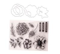 Alipis Kit de Troqueles y Sellos de Silicona Transparentes para Manualidades DIY Molde de Corte Floral para Scrapbooking Álbumes y Decoración de Agendas Set Práctico para Creatividad