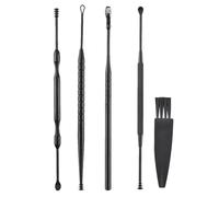 Alipis Kit Limpiador de Oídos de Acero Inoxidable Diseño de Doble Cabeza y Resorte Único, Incluye Cepillo y Herramienta Espiral para Eliminar Cerumen de Forma Segura