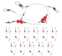 Alipis Líderes para Pesca Mosca y Agua Salada Línea de Pesca de Nylon Resistente a Mordeduras Alta Resistencia 12 Piezas Blancas 2 Cabezas Equipo para Señuelos y Anzuelos