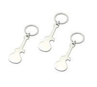 Alipis Llavero Abridor de Botellas de Aleación de Zinc Forma de Guitarra Plata Práctico y Portátil Pack de 3 Unidades para Uso Diario