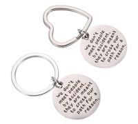 Alipis Llavero de Acero Inoxidable 30mm para Jubilación, Colgante Creativo para Bolso y Coche, Juego 2 Piezas Diseño de Corazón, Accesorio Clave Moderno para Obsequio de Oficina