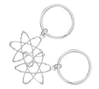 Alipis Llavero de química y físico de metal en plata, 2PCS portátiles con diseño creativo para llaves de casa y coche, opción ideal para estudiantes y regalo