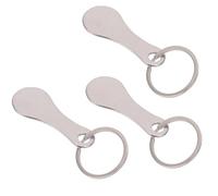 Alipis Llaveros para Carrito Compra Ficha de Acero Inoxidable, Set de 3 Piezas, Llavero Creativo y Portátil para Supermercado y Actividades al Aire Libre