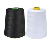 Alipis Lote 2 Piezas Hilo de Coser Poliéster 8000 Yardas por Rollo Línea de Costura Fina Negra y Blanca Herramientas para Hilo de Coser DIY Alta Resistencia y Baja Pelusa para