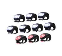 Alipis Luces para Bicicleta de Silicona 10 Piezas 5 Luces Delanteras Blancas y 5 Traseras Rojas Resistentes al Agua Compactas y Fáciles de Instalar para Ciclismo Nocturno y Días