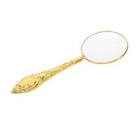 Alipis Lupa Óptica de Mano Vintage Mango Metálico, Aumento Alto para Lectura, Inspección y Joyería, Lupa Decorativa Portátil Color Dorado