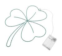 Alipis Luz LED de Trébol Verde Iluminado para Decoración del Día de San Patricio Luz de Ventana Batería 3Aa Tamaño 35X29 CM Adorno de Pared Irlandés para Ambiente Festivo y Decoración
