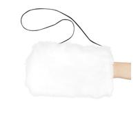 Alipis Manguito Calentador de Manos de Piel Sintética Color Marfil, Cálido y Suave, Tamaño Pequeño Tipo Cojín, Adecuado para Invierno, Viajes y Uso Diario, Manguito Térmico para Damas