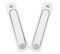 Alipis Manija Oculta para Ventana Corrediza de Aleación de Zinc Blanca Diseño sin Llave Eje Corto 2 Piezas Accesorio Seguro para Puertas Mosquiteras y Balcón Adecuado para Uso