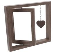 Alipis Marco De Fotos Retro Giratorio De Madera Doble Cara Para Decoración De Mesa y Pared Diseño Vintage Para Recuerdos Casa